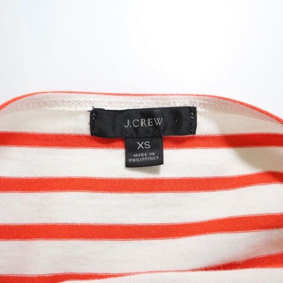 J Crew Size XS Open Tie Back Top Mariner Cloth Orange White Stripe - Picture 9 of 10